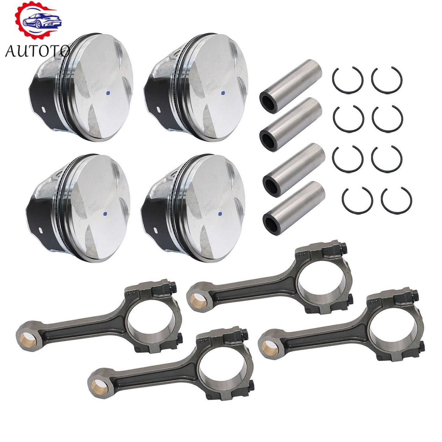 12578324 Pistons  Rings Connecting Rod Kit For 2.4L for Chevrolet for Buick for GMC for Saturn