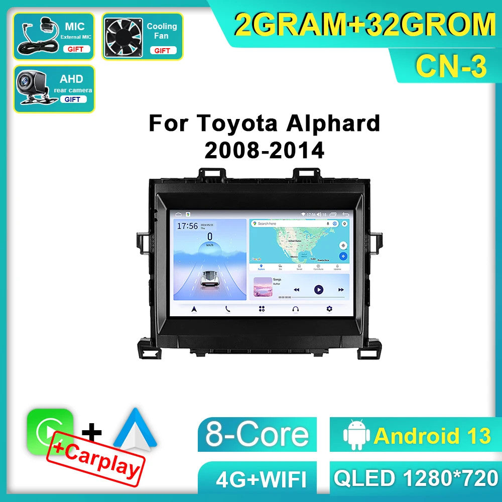 for Toyota Alphard H20 2008-2014 Android Auto Car Radio Stereo Player GPS Screen