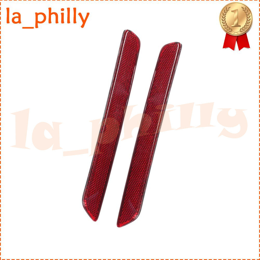 2pcs Fit for Cadillac 2018 2019 XTS-Bumper Trim-Reflector Left+Right Red