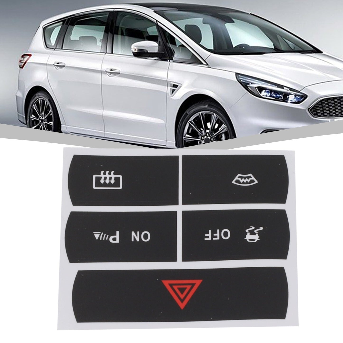 Set of stickers to repair the Hazard button defroster and for Ford for S-Max