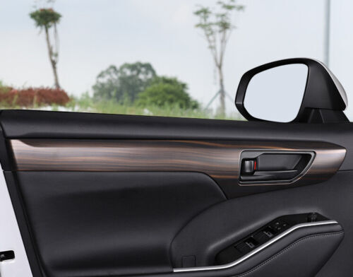 Strip Trim Interior Door Panel Cover Wood Grain for Toyota Highlander 2020-2023