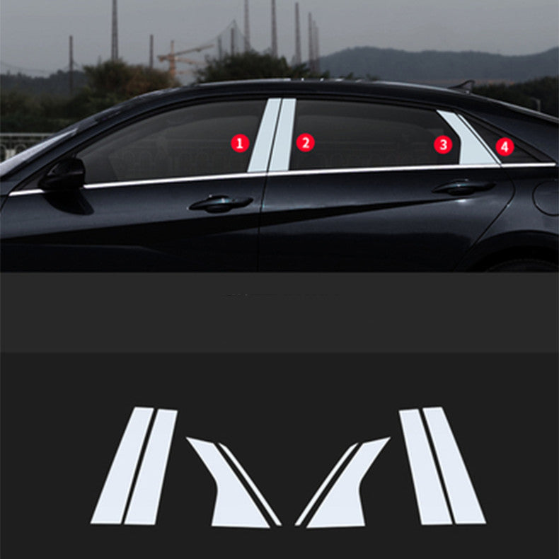 Chrome Pillar Posts for Hyundai for Elantra 21-23 8pc Set Door Trim Mirror Cover Kit