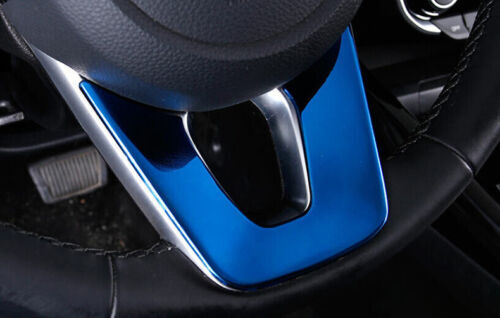 for Kia Seltos 2020-2023 Blue Stainless Steering Wheel U Type Frame Cover Trim