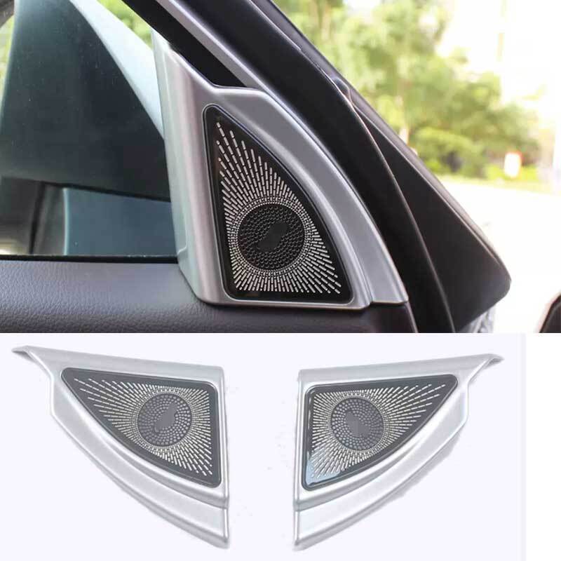 for Toyota Highlander 2020-2023 Black+Silver A-Pillar Speaker Sound Cover Trims