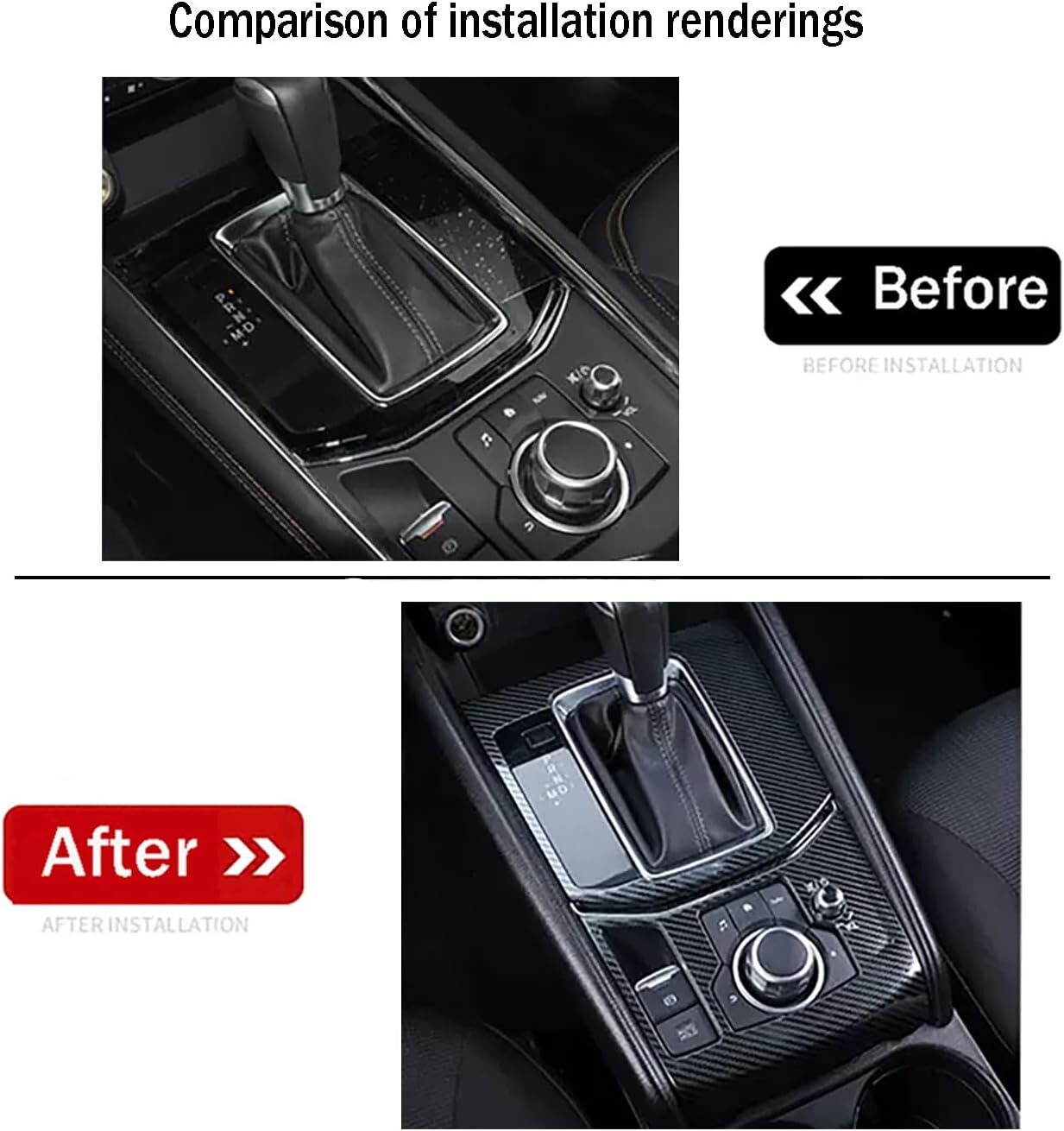 Carbon Fiber for 2017-2025 for Mazda CX5 Gear Shift Box Panel Cover Trim Accessories