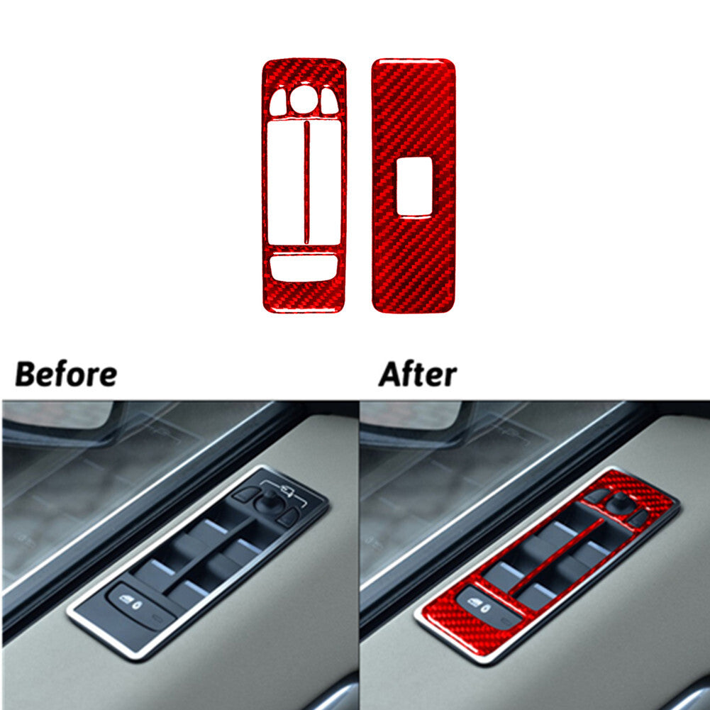Red Carbon Fiber Power Window Control Trimming for Land Rover Discovery Sport