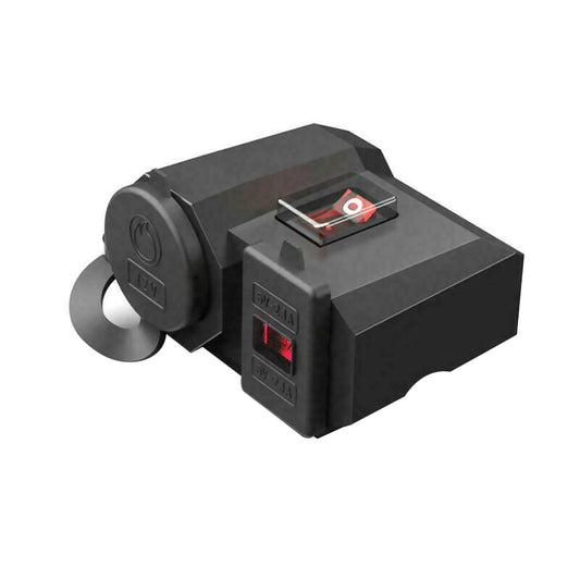 Motorcycle Cigarette Lighter 12V Dual USB Charger LED Digital Voltmeter Socket G