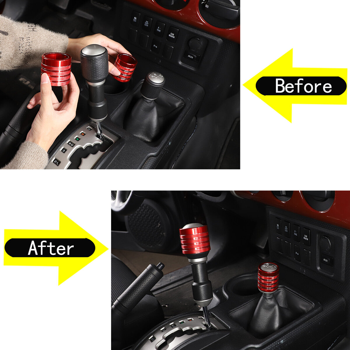 4-Piece Red Interior Glass Lifting Frame Decor for Toyota Tacoma 2011-2015 USA
