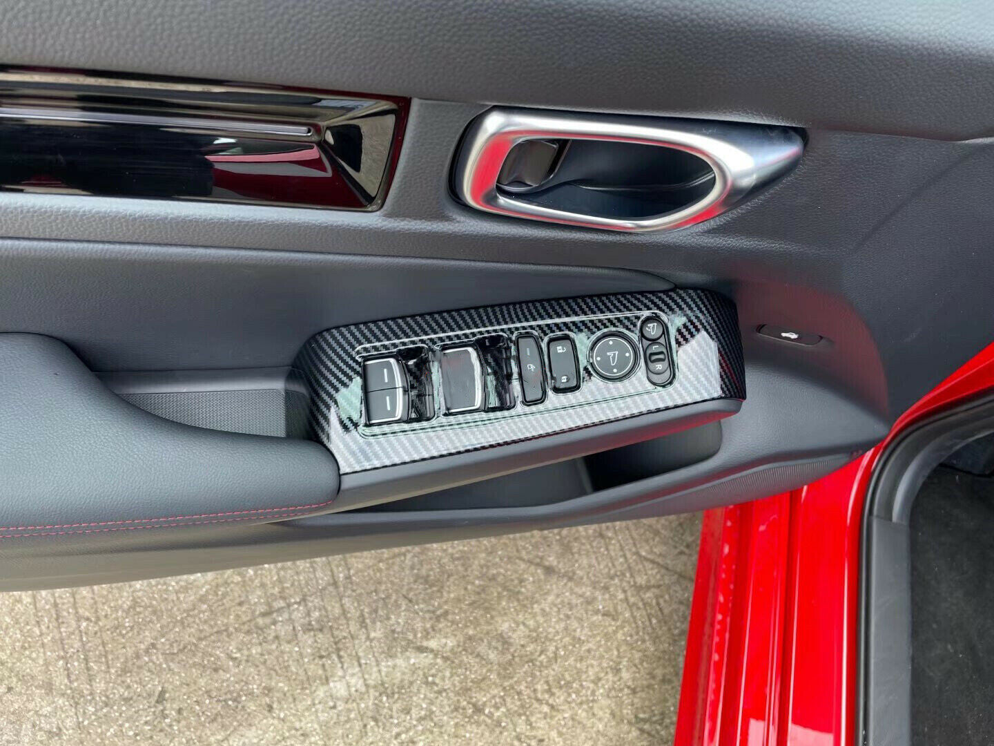 For Car Accessories for Honda for Civic Carbon Fiber Door Window Lift Cover 2022 LHD