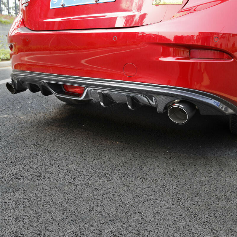 ABS Carbon Fiber Rear Lip Bumper Diffuser Kit Cover for Mazda 3 AXELA 2014-2018