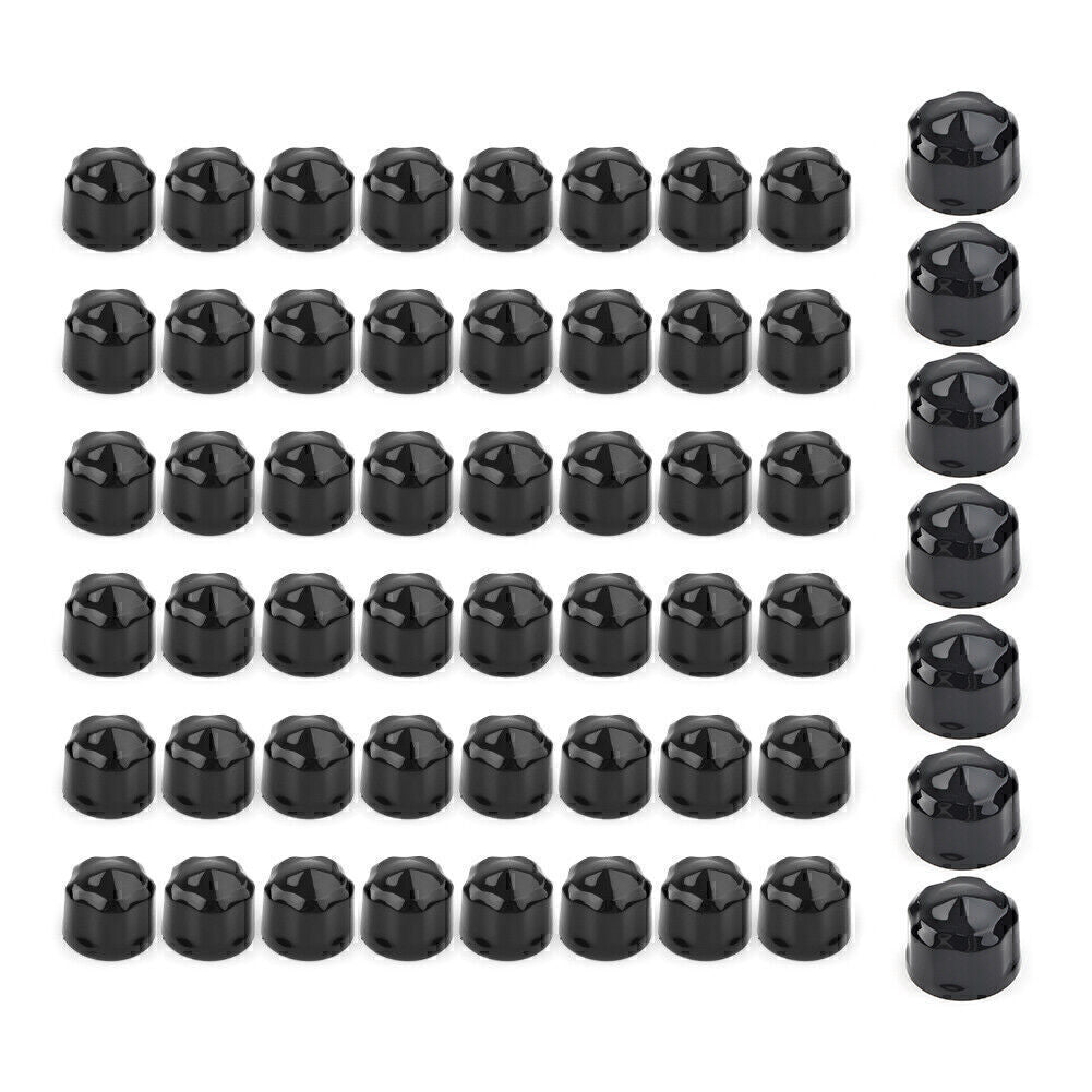 Black Engine Bolt Cap Set Fit for Harley Road King Electra Glide 2009-16 FLHX FLHTK
