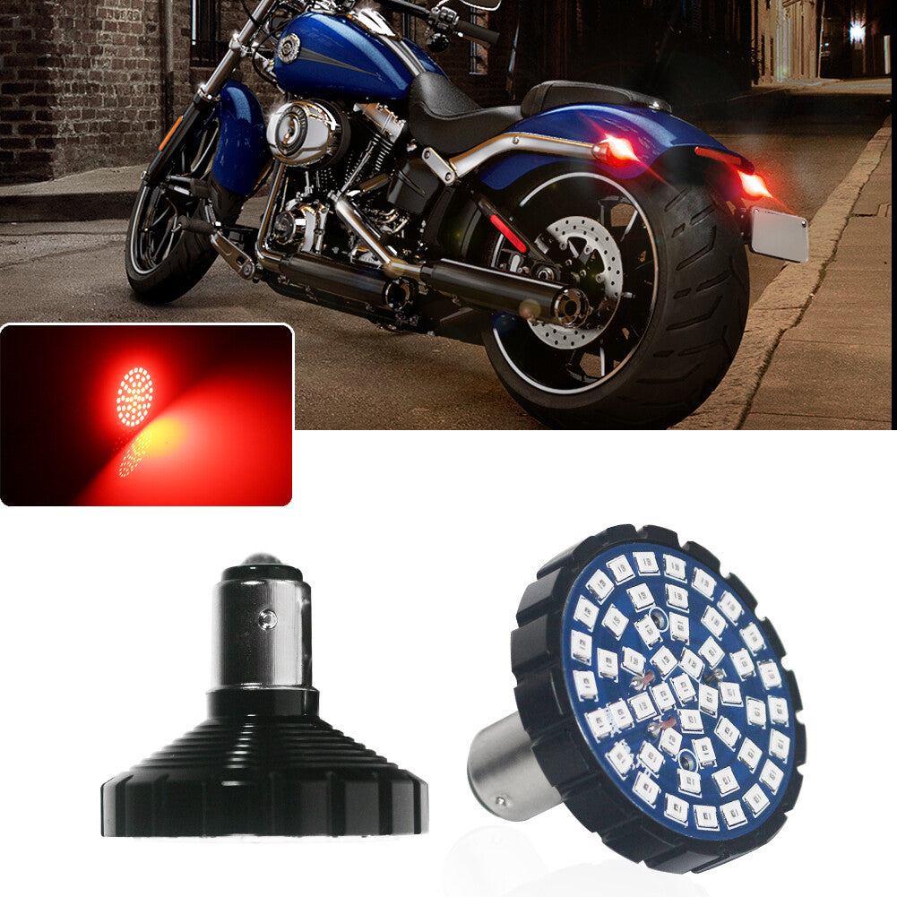 2-pack 1156 48-SMD Red LED Rear Turn Signal Panel Lights for Harley-Davidson Touring