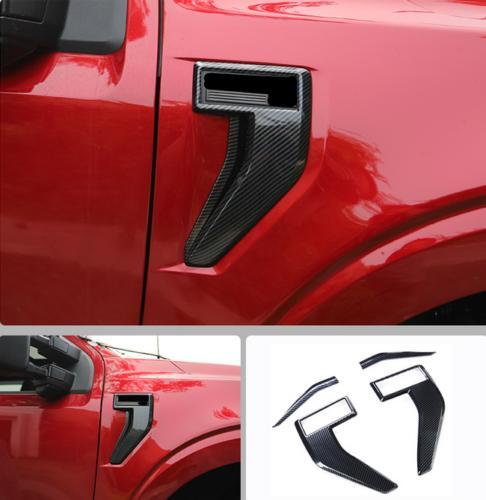 Carbon fiber style air vent side fender trim for Ford F-150 (2021-2022)