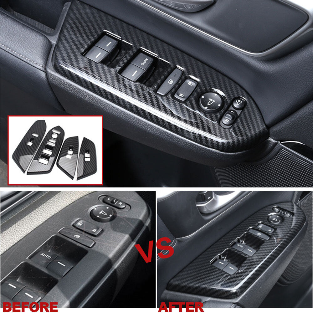 for Honda CRV CR-V 2017-2021 Carbon Fiber Side Door Armrest Panel Trim Covers
