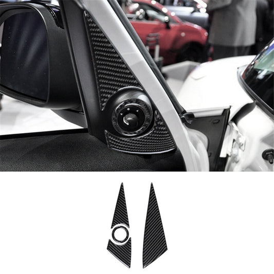 4Pcs Carbon Fiber Interior Front Door Pillar Cover Trim for Fiat 500L 2014-2017