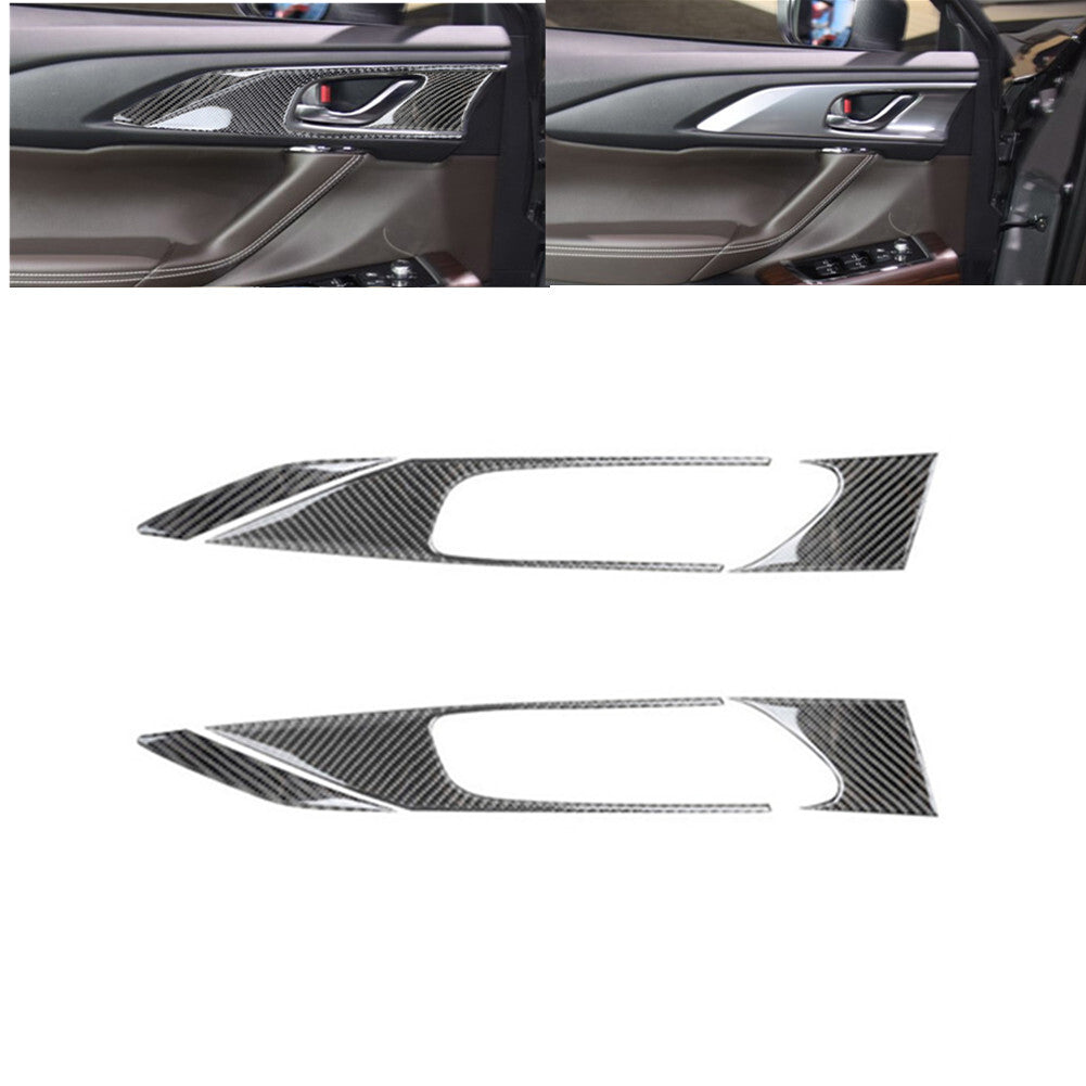 6Pcs Carbon Fiber Interior Front Door Handle Cover Trim for Mazda CX-9 2016-2022