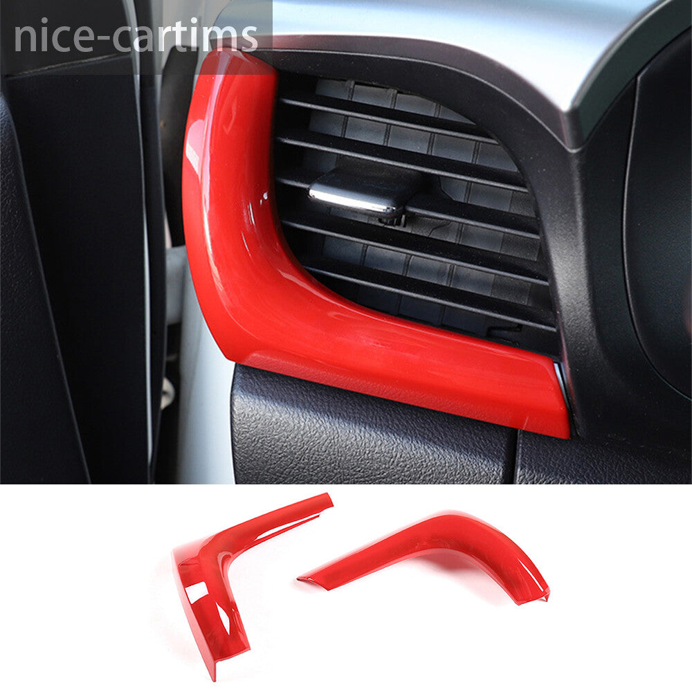 Kit For T@yota Hilux Revo 2015-2021 Dashboard Side Air Vent Outlet Cover ABS Red