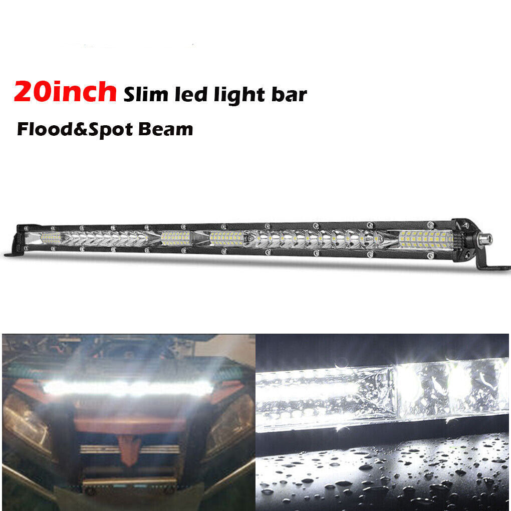 20inch 156W Led Light Bar Single Row Spot Flood Combo Work 4WD Truck SUV ATV