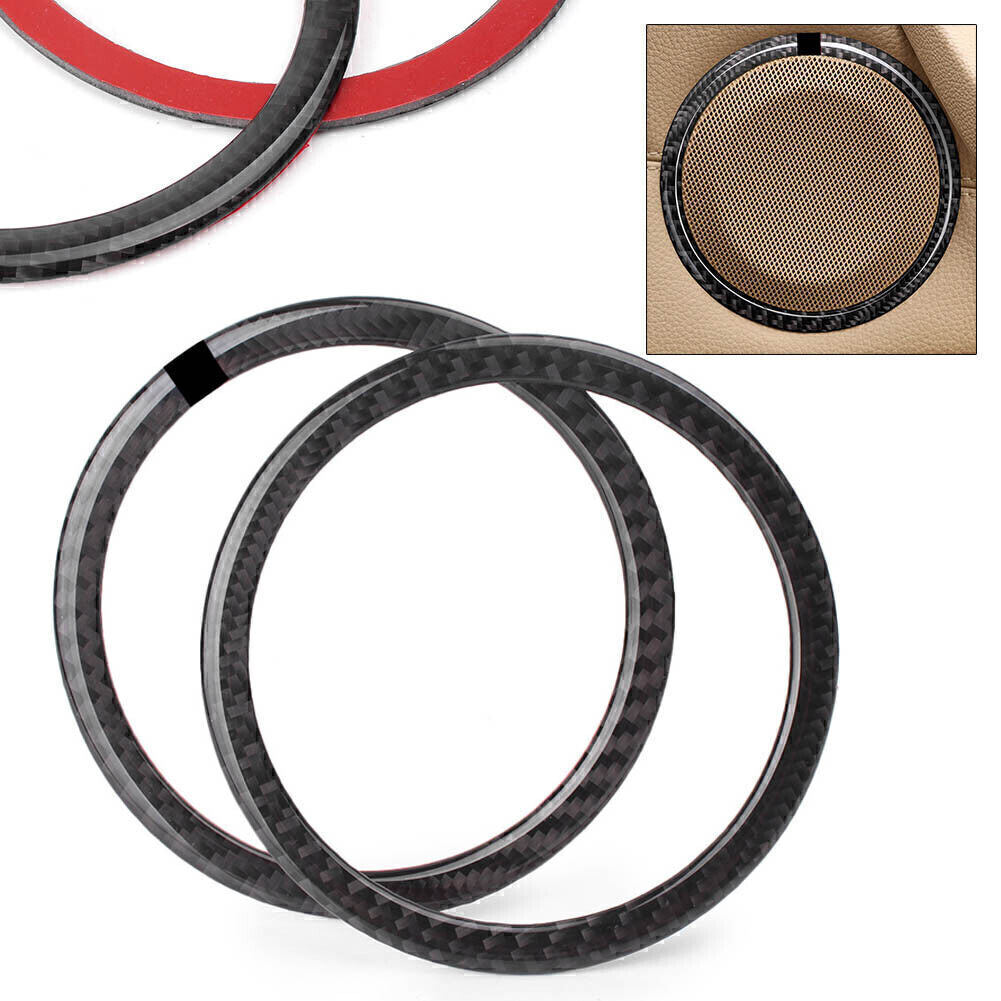 2x Carbon Fiber Door Speaker Loud Cover Sticker Trim for BMW E90 3 Series E84