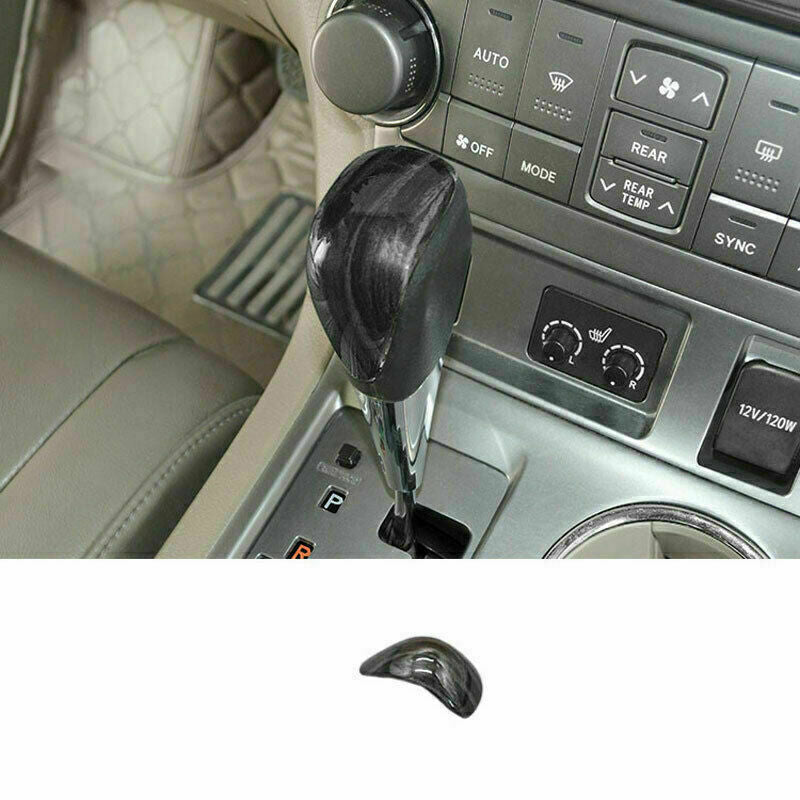 Black Wood Grain ABS Gear Shift Knob Cover Trim for Toyota Highlander 2008-2013