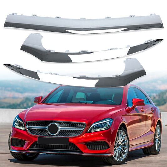3¡Á F¨¹r for Mercedes-Benz W218 CLS Sto?stange Zierleiste Vorne Links Rechts Chrome