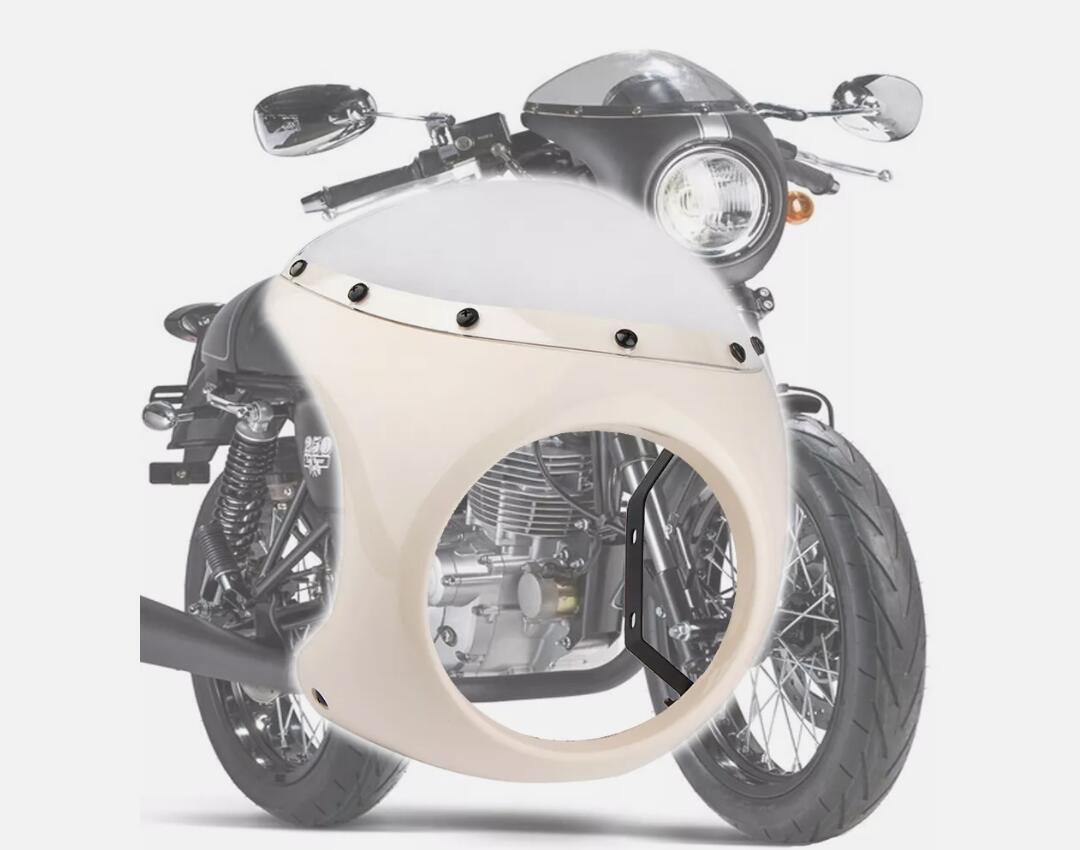Motorcycle 7Round Headlight Fairing Windshield Head Lamp Cafe Racer Windscreen