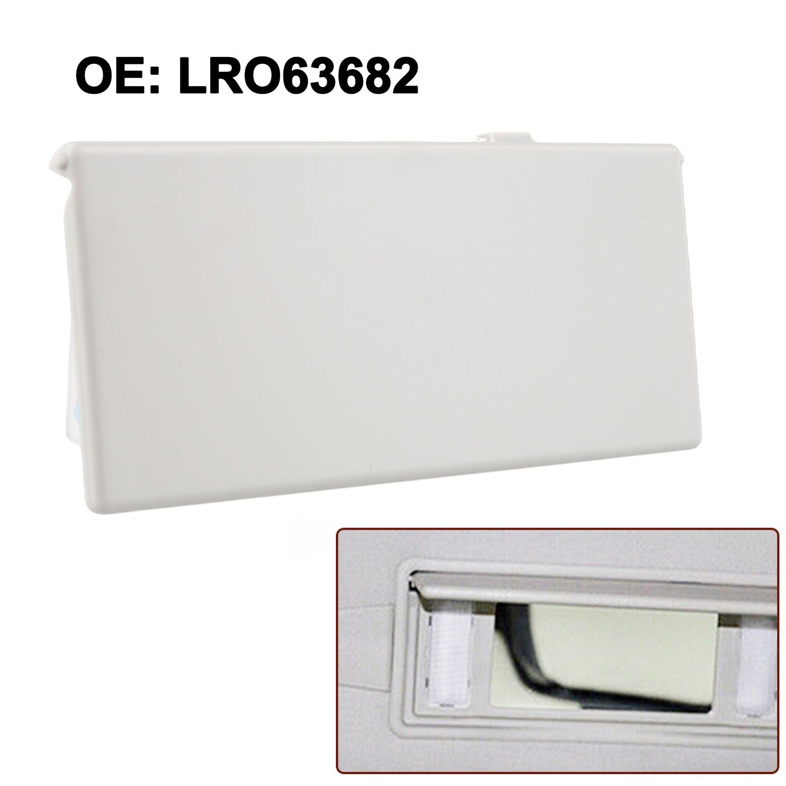 LR063682 Sunvisor Vanity Mirror Cover Gray for Land Rover Easy Install