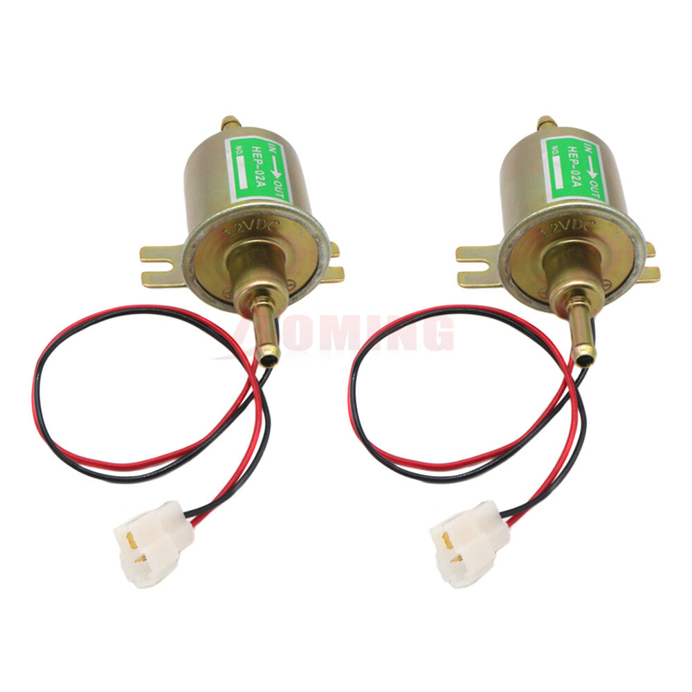 12V HEP-02A 2Pcs Universal Inline Low Pressure Electric Fuel Pump For Gas Diesel
