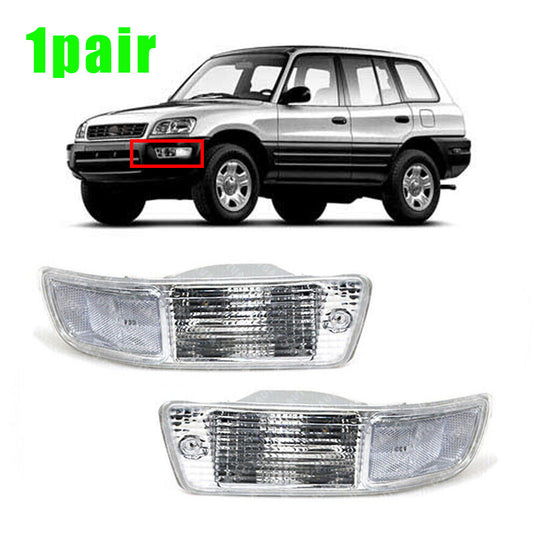 1 Pair for Toyota RAV4 1998 1999 Clear Front Bumper Fog Lamp No w/bulb No Wire