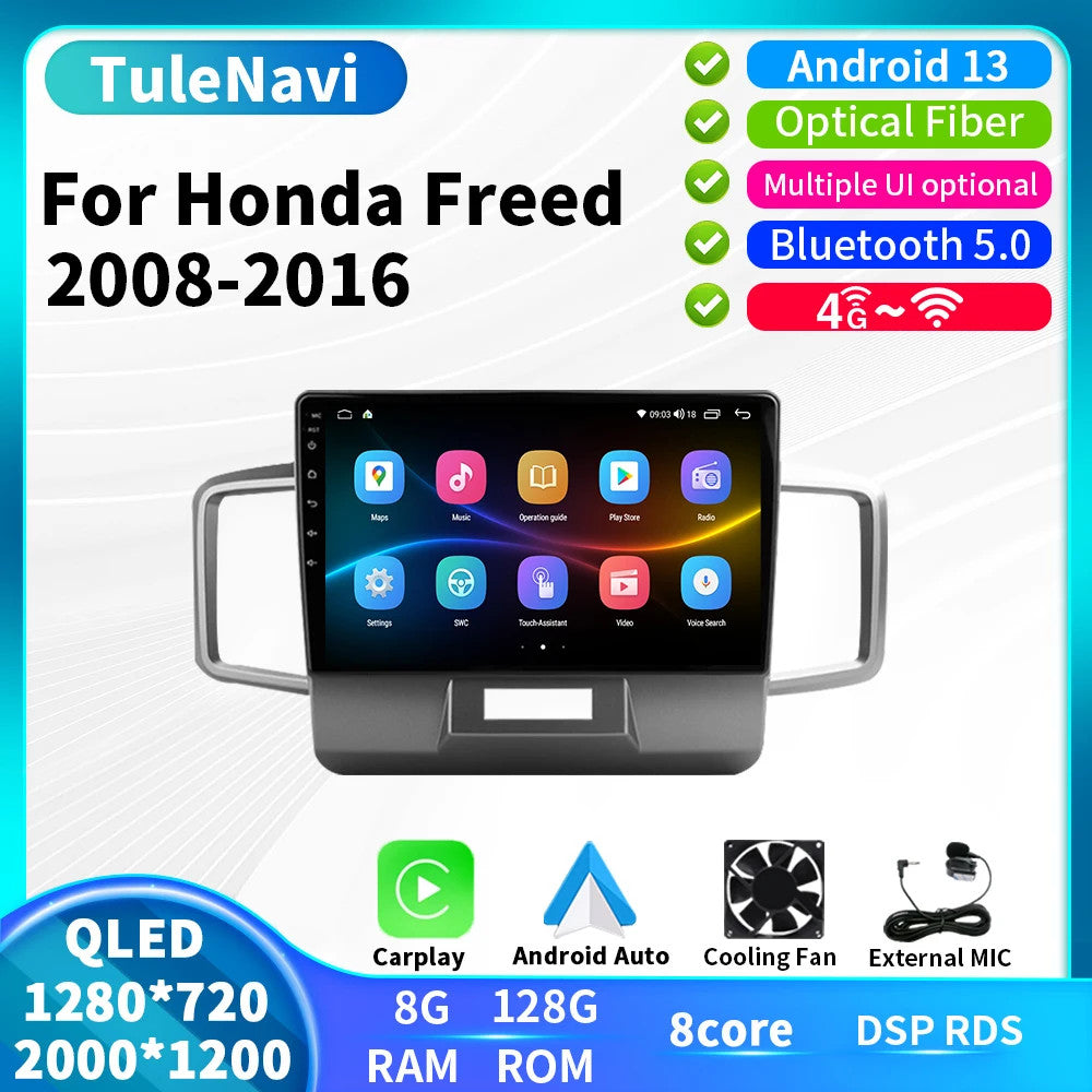 for Honda Freed 1 Spike 2008-2016 Stereo Android Car Radio GPS Player Screen DSP