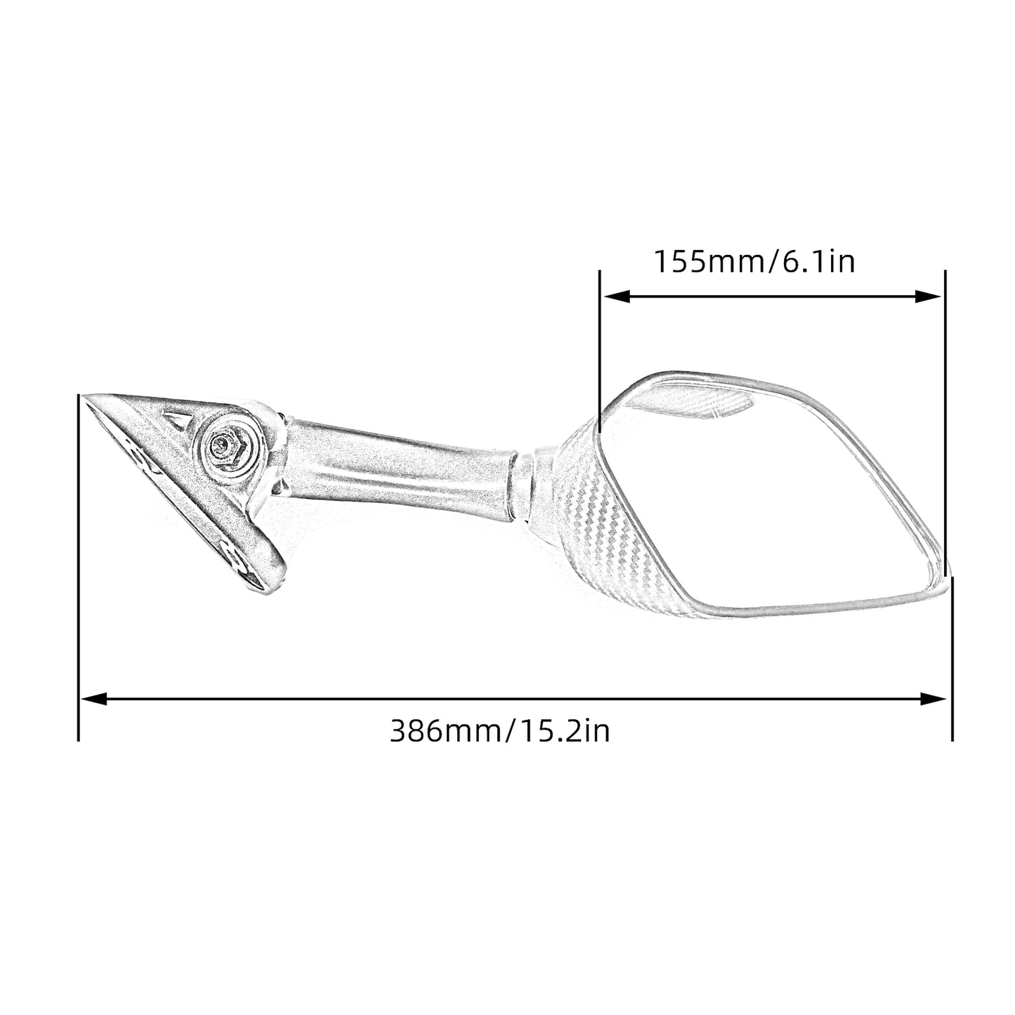 for Yamaha YZFR3 Motorcycle Rear View Mirror Side View Rod Tail Rearview Mirror