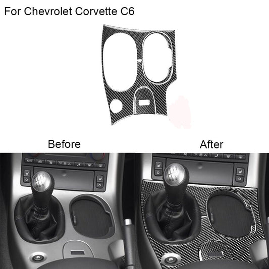 for Chevrolet for Corvette C6 2005-07 Carbon Fiber Gear Shift Panel Cover Trim TypeA