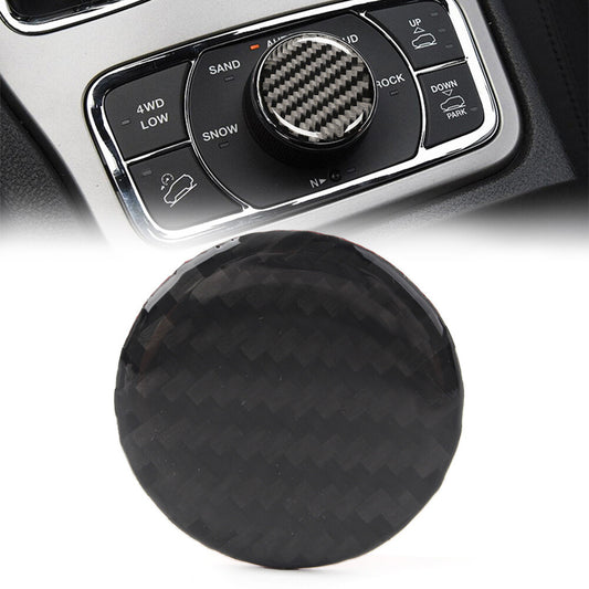 Carbon Black Central Console Knob Button Cover Trim for Jeep Grand Cherokee