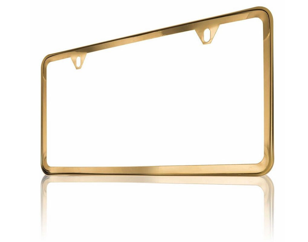 1 piece car license plate frame cover cap rear boot trunk gold for Chevrolet