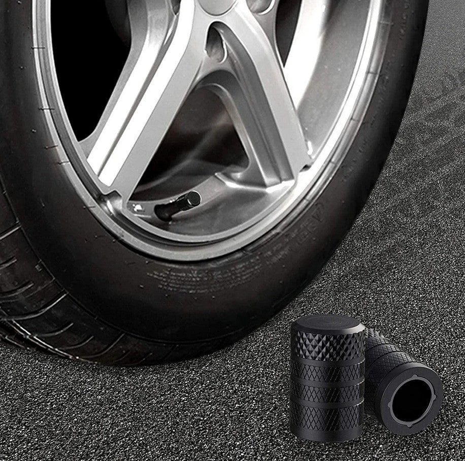 4-piece car tire valve cover rod air dust cover, black, universal, suitable for Toyota .