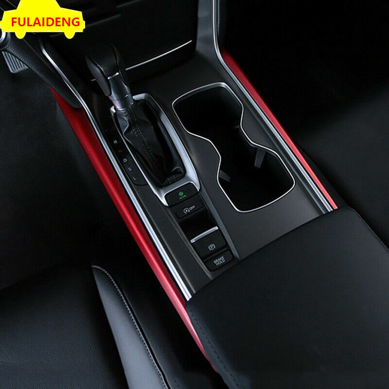 2Pcs for Honda Accord 2018-2021 Red Central Console Gear Shift Cover strips Trim