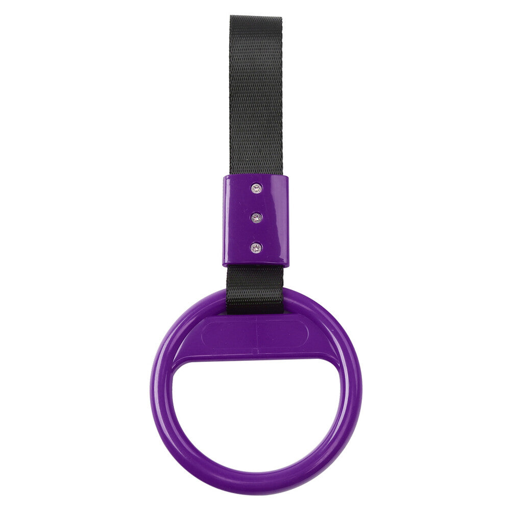 1Pcs Purple Round Ring Train Bus Handle Hand Strap Drift Charm Tools Black Belt