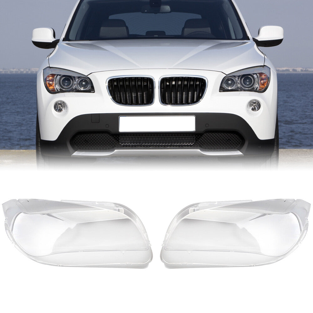 2¡Á F¨¹r for BMW X1 E84 2013-2015 Scheinwerferglas Linse Abdeckung Links+Rechts NEU