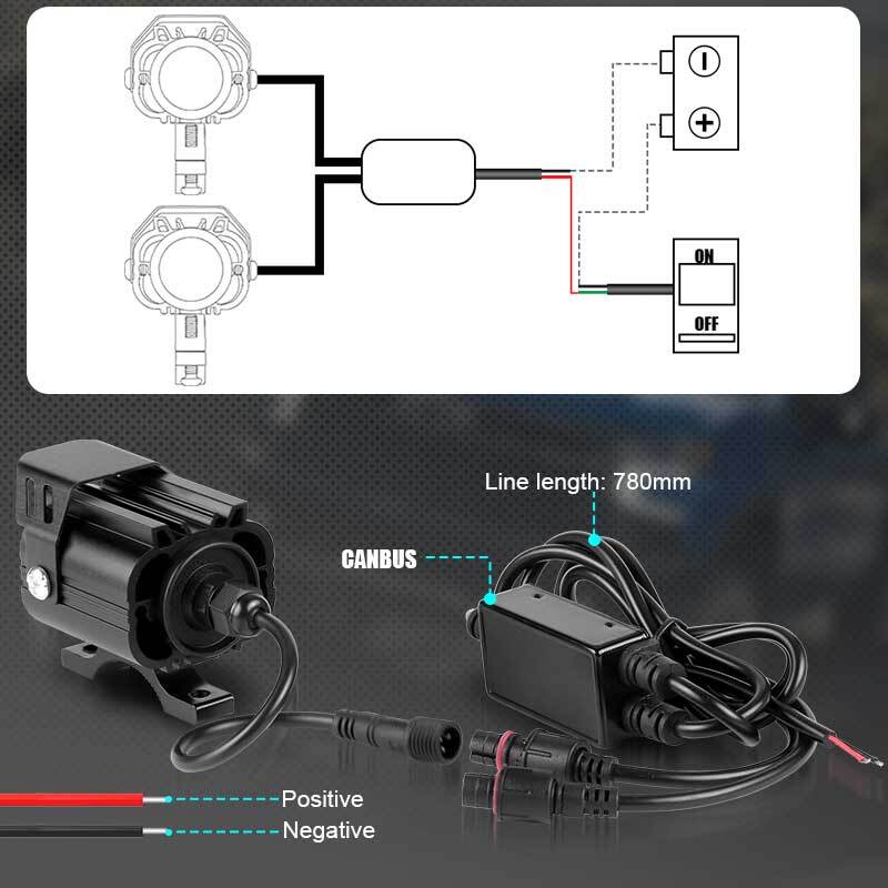 32W LED Motorcycle Headlight Hi/Lo Spot Light Driving Fog Lamp Yellow White ATV