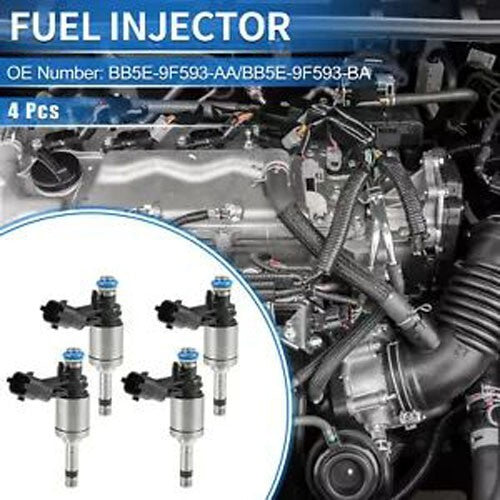 BB5E-9F593-AA Fuel Injector for Ford Edge 2012-2014 2.0L Black 4-Piece Set