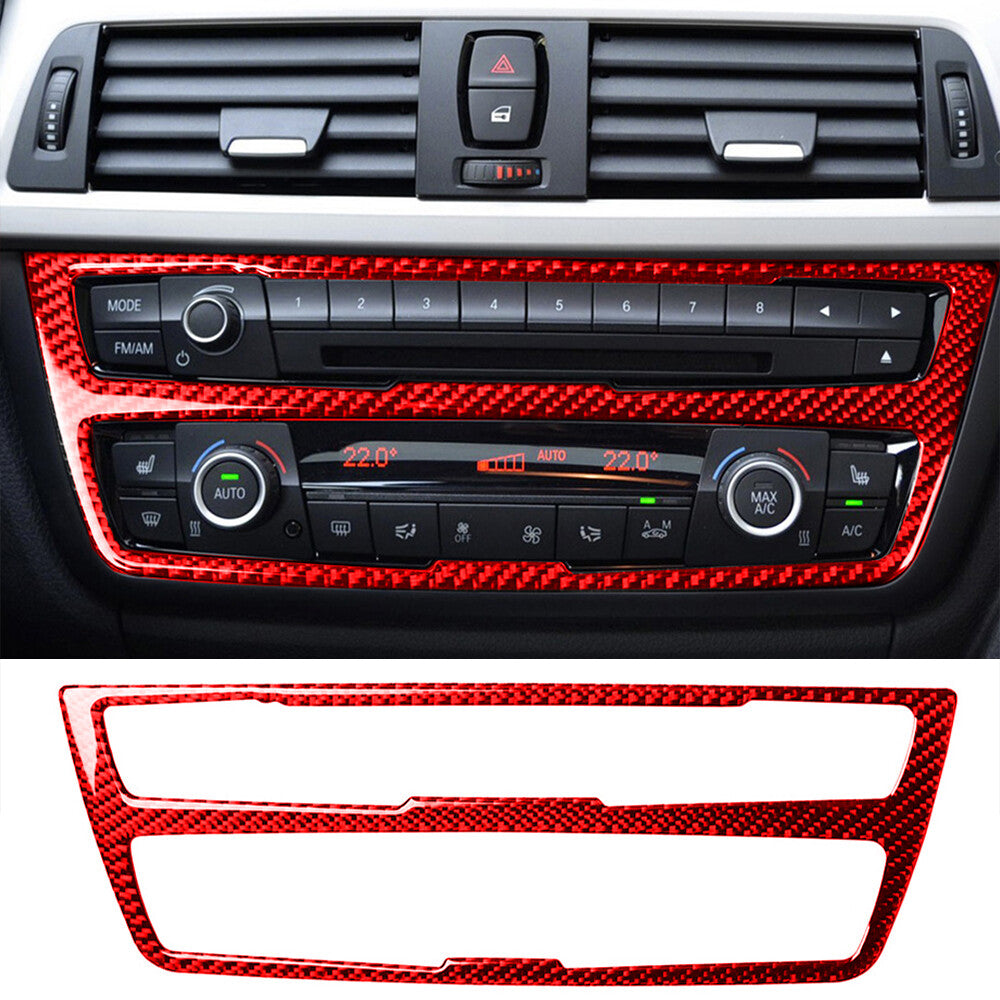 Red carbon fiber CD player interior sticker decoration suitable for BMW 3 Series F30 2013-17
