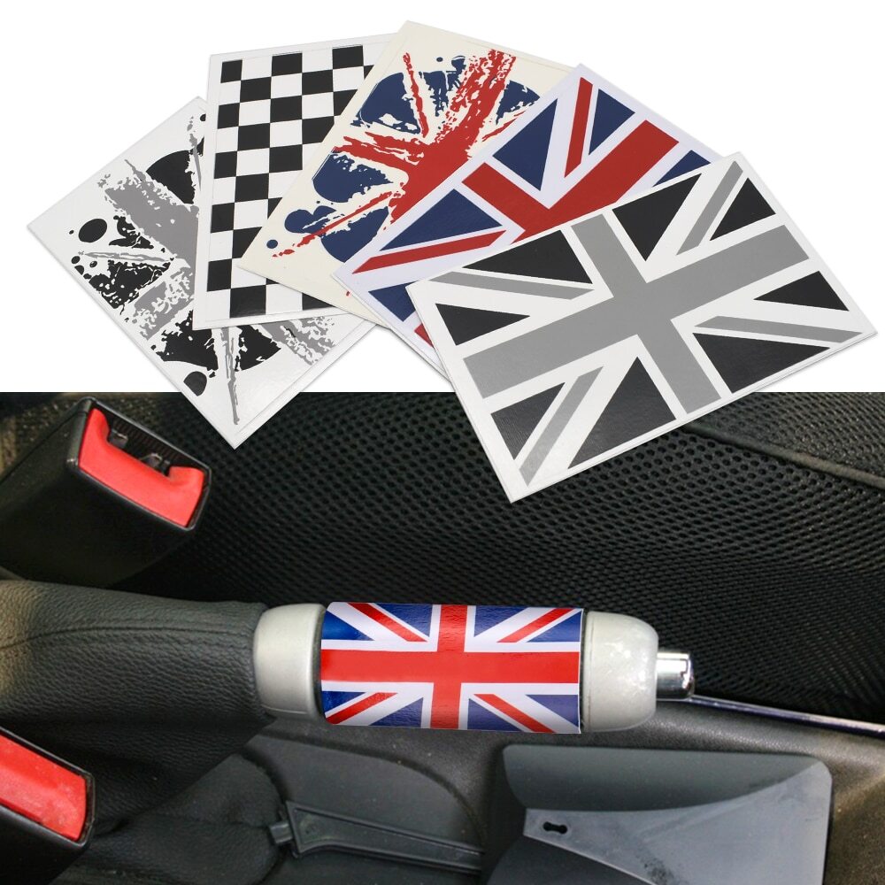 for Mini Cooper Car Handbrake handle Sticker Union Jack Parking Brake Lever Trim