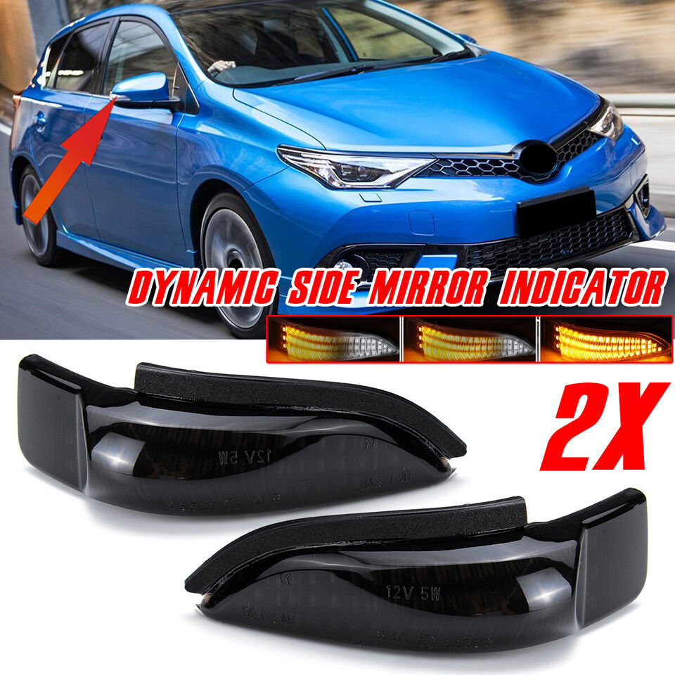 for Toyota for Corolla smoke amber side mirror sequential signal lights