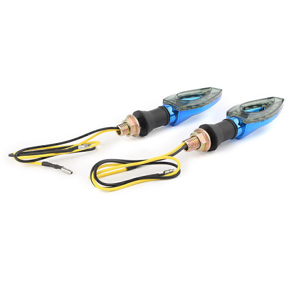 12V LED Blinker Blinker Amber Light Lampen Blau Paar Universal Motorrad