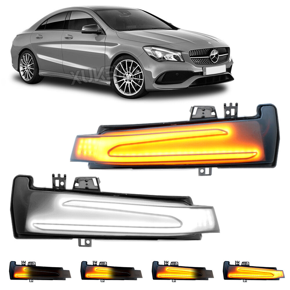 2x Sequential LED Wing Mirror Indicator Turn Signal Light for Mercedes Benz W204
