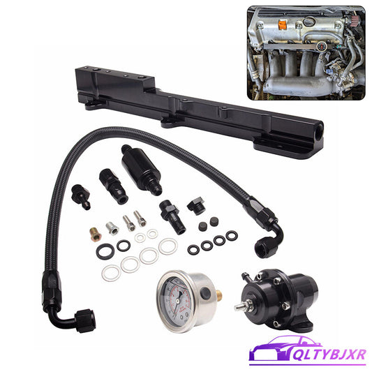 Fuel Pressure Regulator Gauge Rail Line Kit For B-Series B16 B18 B20 Si LS GSR