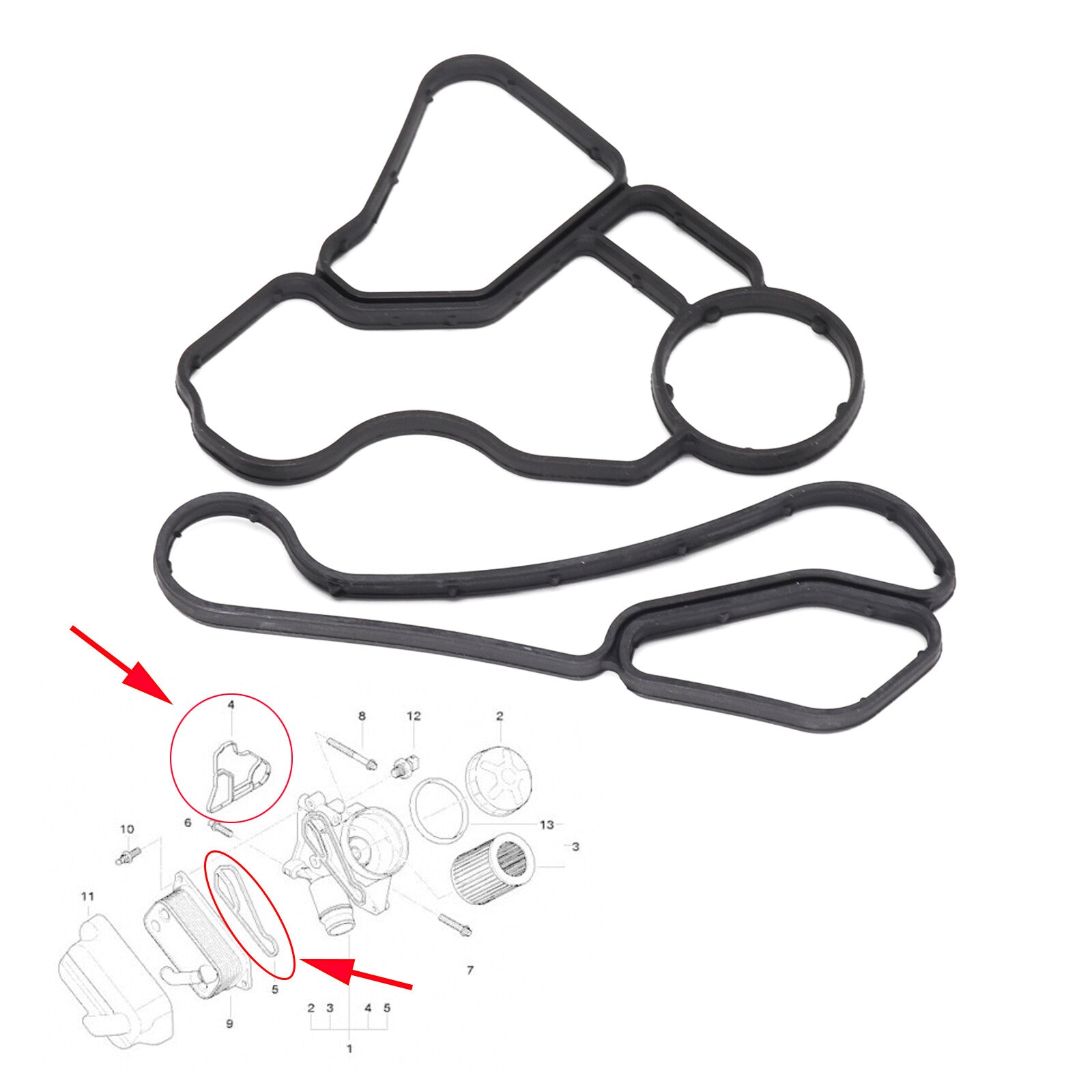 Engine Oil Filter Housing GasketCooler Seal Set for BMW 11428637820/11428637821