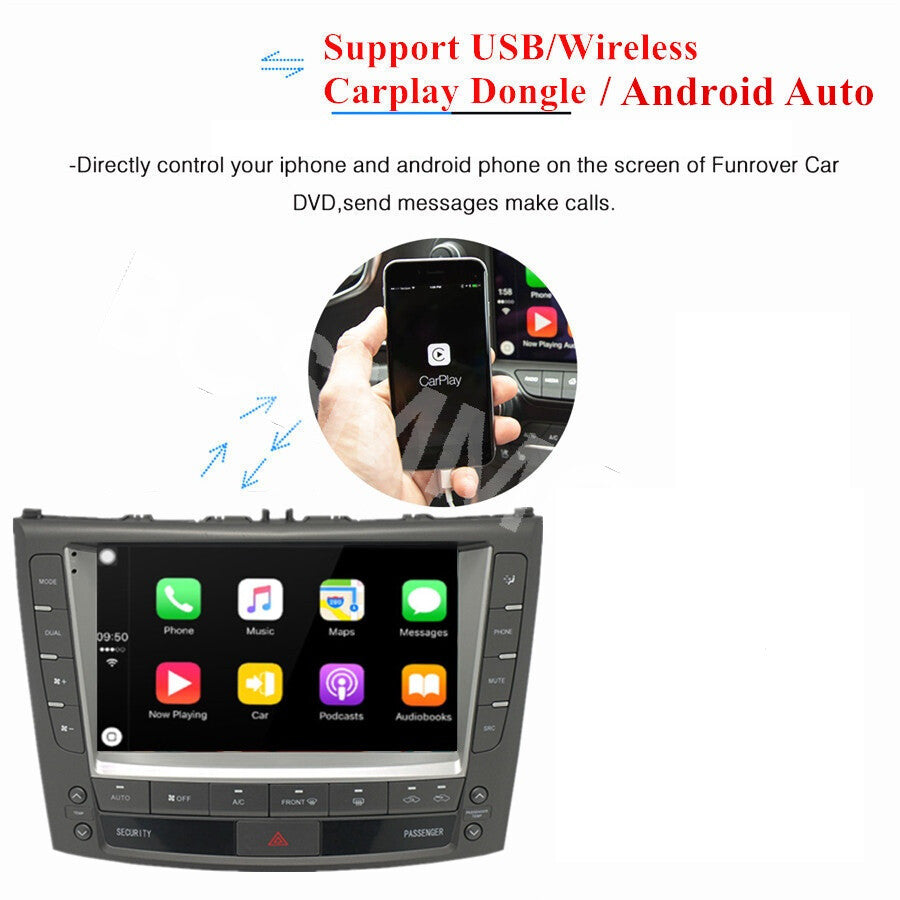 Android 13 Car Radio Stereo GPS 4Core 2+32G Fit for Lexus IS250 IS350 2005-2012
