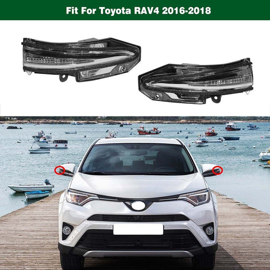 1Pair Rear View Mirror Turn Signal Lamps Lights Fit for Toyota RAV4 2016-2018