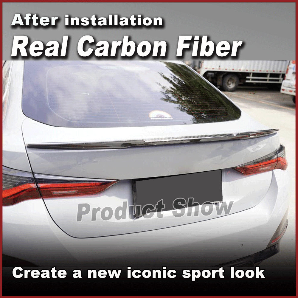 for BMW I4 G26 430i 440i 2021-2023 Real Carbon Fiber Rear Trunk Spoiler Wing Lid